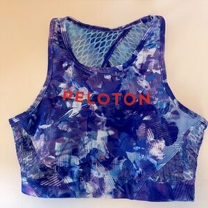 Peloton Women’s Sports Bra, Size S, NWT, Blue/Purple, High Neck, Open Back.